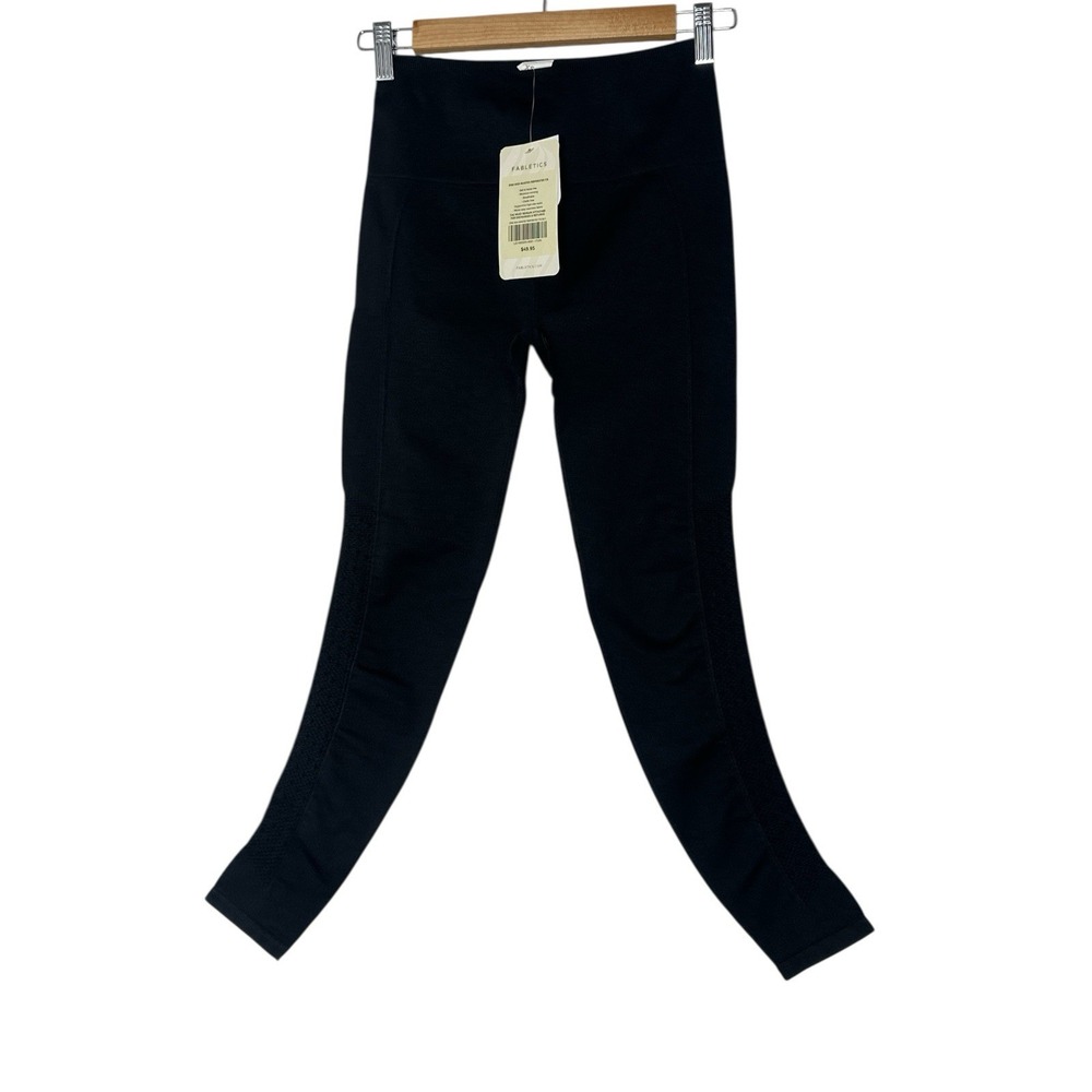 New Fabletics Leggings Women's XS Black Med Waist‎ Stretch Athleisure Workout